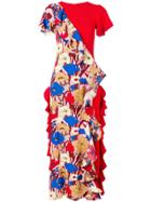 Vivetta Short-sleeve Ruffle Dress - Red