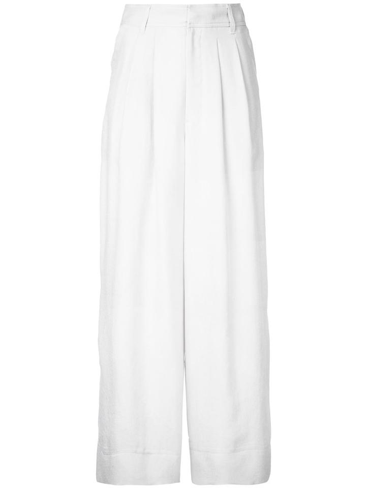 Estnation - Cropped Trousers - Women - Triacetate - 38, White, Triacetate