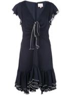 Cinq A Sept Ruffled Hem Dress - Blue