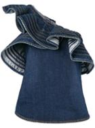 Self-portrait Self-portrait X Lee One-shoulder Ruffle Top - Blue