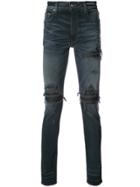 Amiri Biker Panelled Distressed Jeans - Black