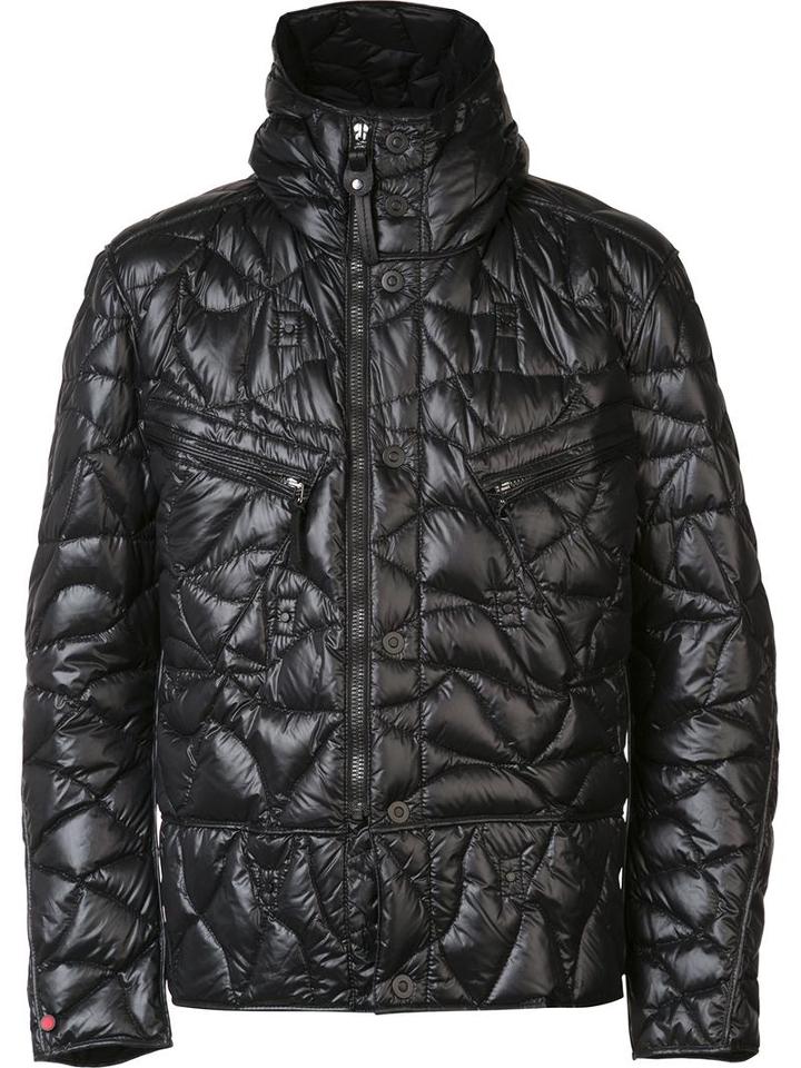 Kru Quilted Hooded Jacket, Men's, Size: Large, Black, Polyester/feather Down