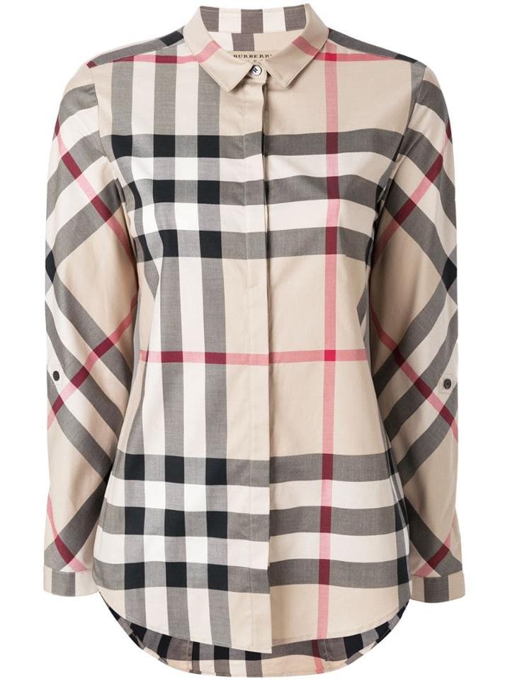 Burberry Stretch-cotton Check Shirt - Neutrals