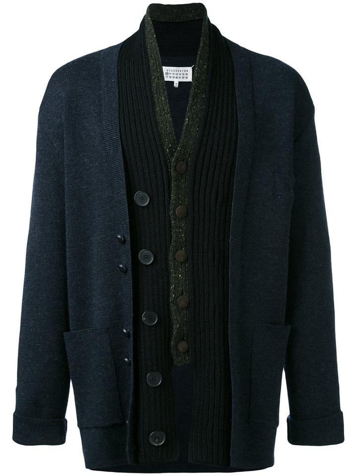 Maison Margiela - Layered Placket Cardigan - Men - Polyamide/wool - L, Blue, Polyamide/wool