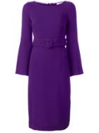 P.a.r.o.s.h. Flared Sleeved Belted Dress - Pink & Purple