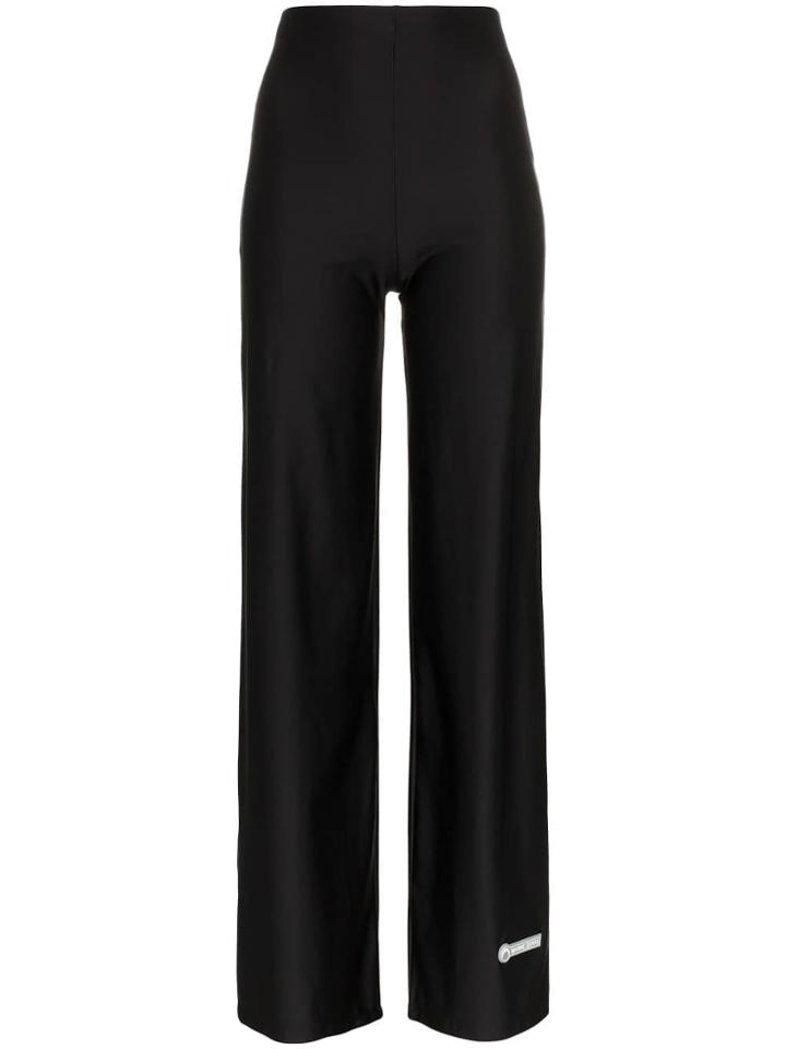 Marine Serre High Waisted Flared Leg Trousers - Black