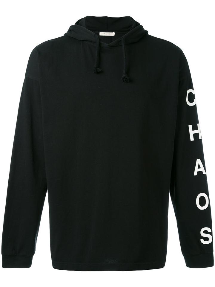 Alyx - Printed Arm Drawstring Hoodie - Men - Cotton - Xl, Black, Cotton