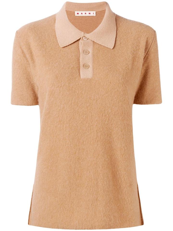 Marni Short Sleeved Polo Top - Brown