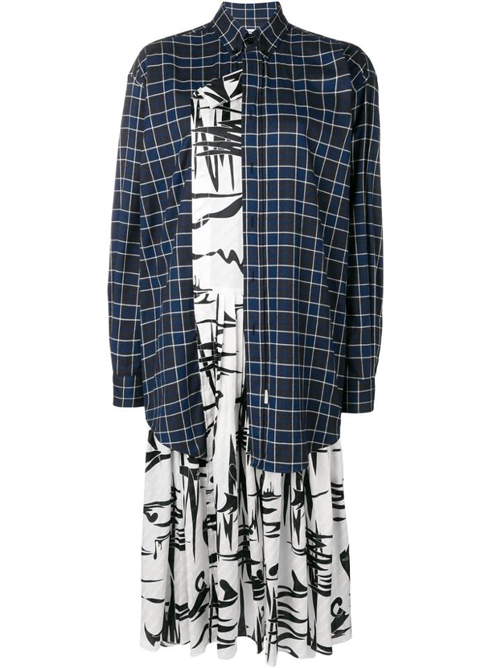 Balenciaga Layered Shirt Dress - Multicolour