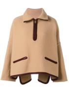 Chloé Oversized Zipped Jacket, Women's, Size: 34, Nude/neutrals, Cotton/cashmere/virgin Wool