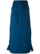 Marni Straight Skirt, Women's, Size: 42, Blue, Cotton