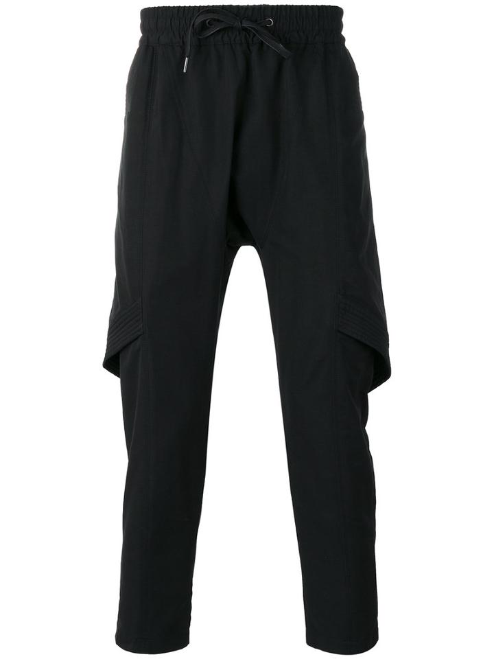 D.gnak Layered Track Pants, Men's, Size: 34, Black, Cotton/polyester