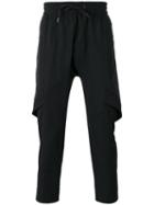 D.gnak Layered Track Pants, Men's, Size: 34, Black, Cotton/polyester