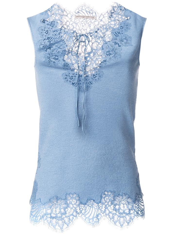Ermanno Scervino Lace Embroidered Top - Blue