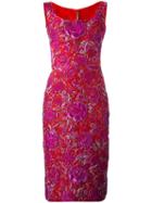 Ermanno Scervino Jacquard Floral Dress, Women's, Size: 46, Pink/purple, Polyester/polyamide/silk