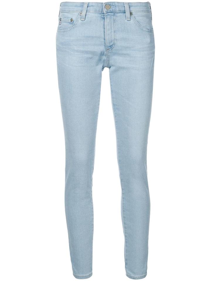 Ag Jeans Low-rise Cropped Jeans - Blue