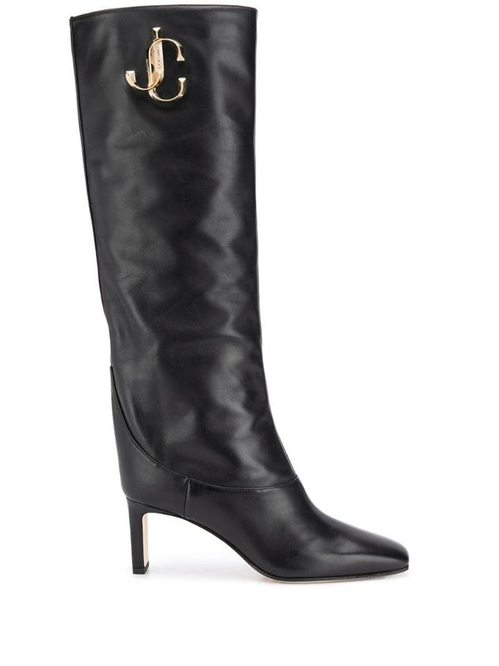 Jimmy Choo Mahesa 65 Logo Plaque Boots - Black