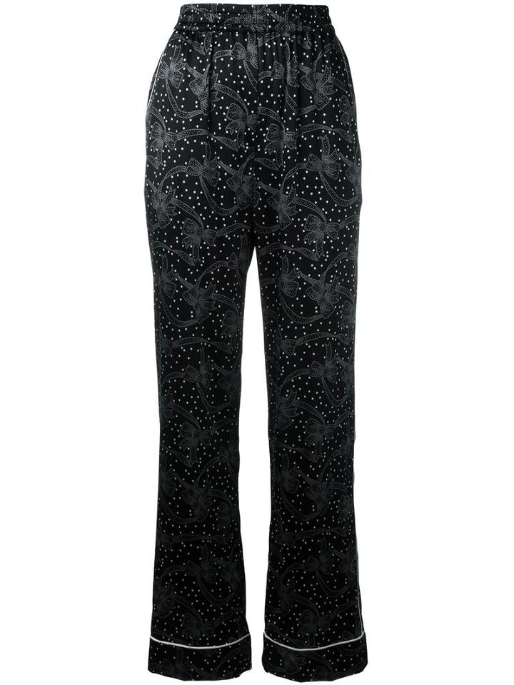 Dolce & Gabbana Printed Pyjama Pants, Women's, Size: 44, Black, Silk/spandex/elastane