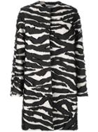 Oscar De La Renta Zebra-print Coat - Black