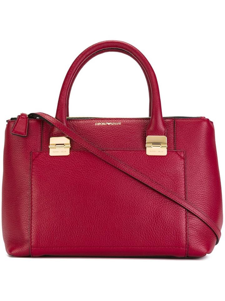 Emporio Armani Double Handles Large Tote, Women's, Red