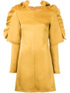 Tatuna Nikolaishvili - Ruffled Sleeve Dress - Women - Cotton - S, Women's, Yellow/orange, Cotton