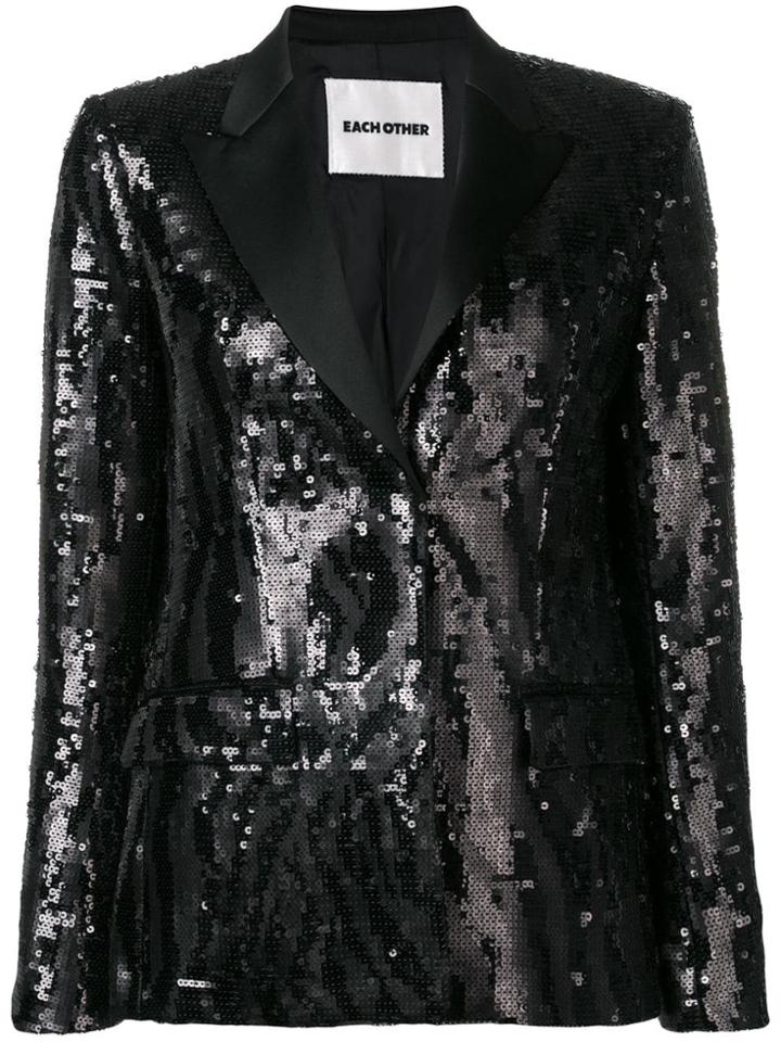 Each X Other Sequin Tuxedo Jacket - Black