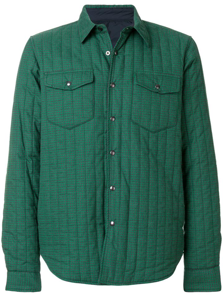Aspesi Checked Padded Shirt Jacket - Green