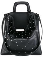 Landi Top Handle Studded Shoulder Bag, Women's, Black, Leather
