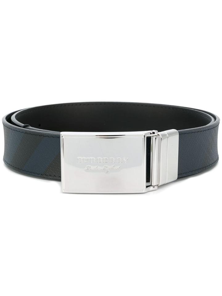 Burberry Embossed Buckle Belt - Black