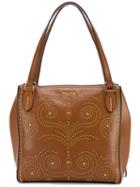 Miu Miu Studded Shoulder Bag, Women's, Brown, Leather/suede/metal