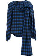 Y/project Checked Asymmetric Blouse - Blue