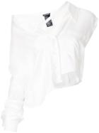 Ann Demeulemeester Asymmetric Tied Strap Shirt - White