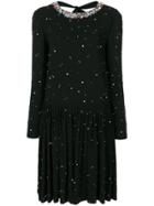 Miu Miu Embellished Sabl Dress - Black