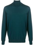 Drumohr Turtle-neck Fitted Sweater - Green