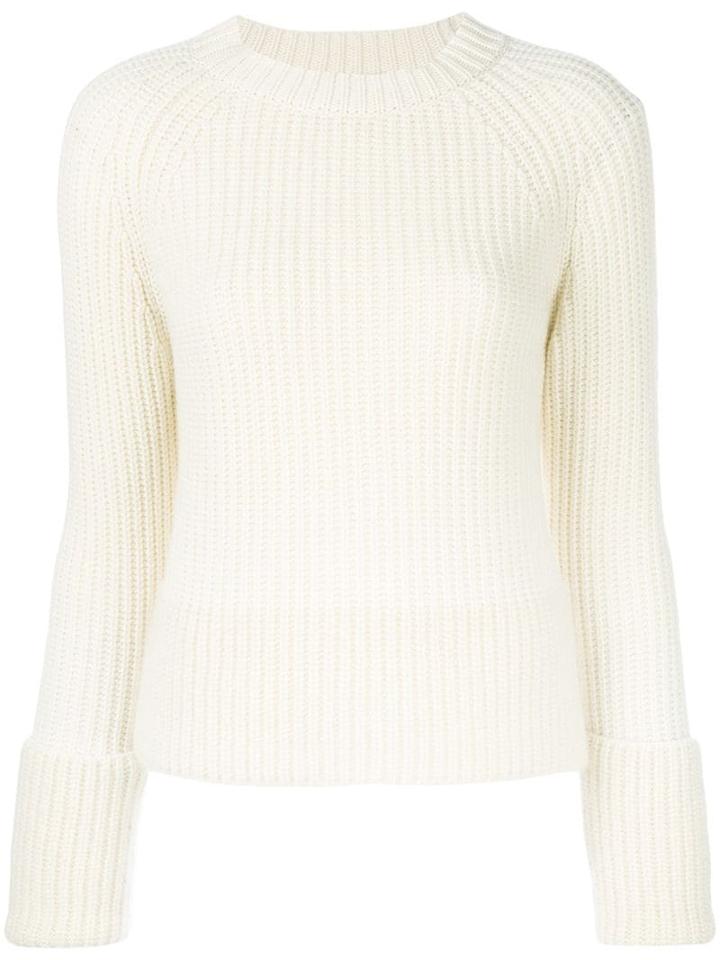 Moncler Ribbed Knit Sweater - Neutrals