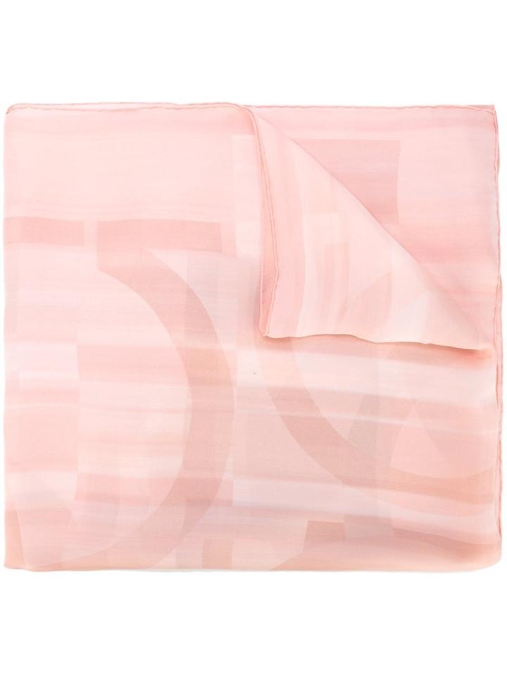 Salvatore Ferragamo Logo Print Scarf, Women's, Pink/purple, Silk