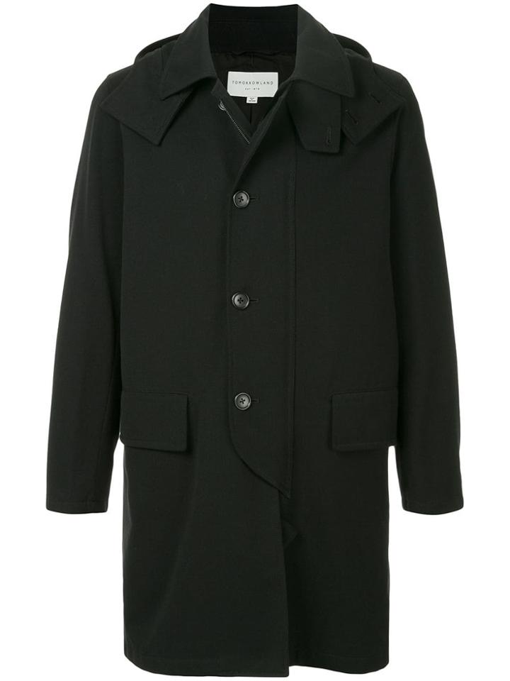 Tomorrowland Hooded Single Breasted Coat - Black