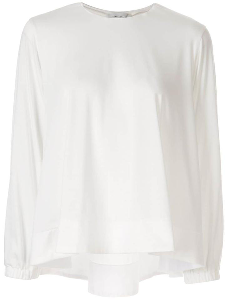 Tomorrowland Flared Crew-neck Top - White