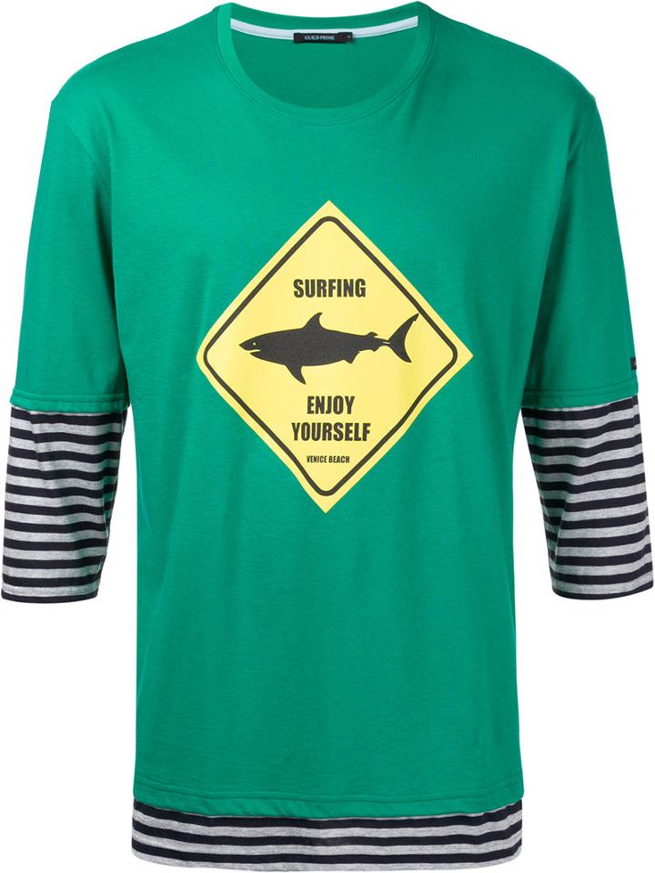Guild Prime - Surfing Layered T-shirt - Men - Cotton - 3, Green, Cotton
