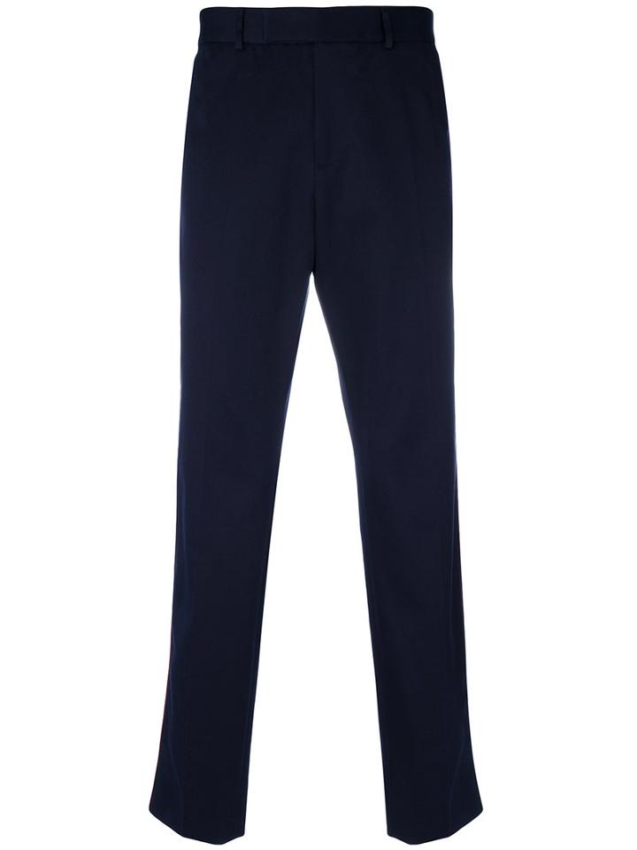 Gucci - Web Trim Chino Trousers - Men - Cotton - 50, Blue, Cotton