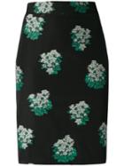 Roseanna - Floral Pattern Pencil Skirt - Women - Cotton/polyamide - 40, Black, Cotton/polyamide