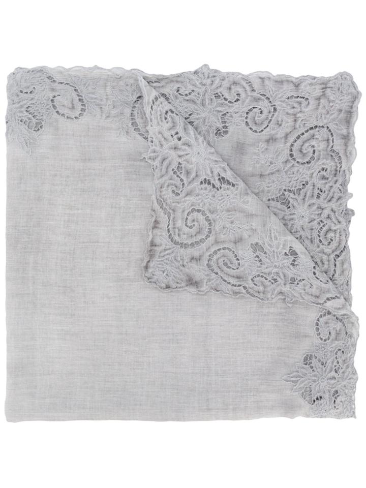Faliero Sarti Lace Embroidered Scarf - Grey