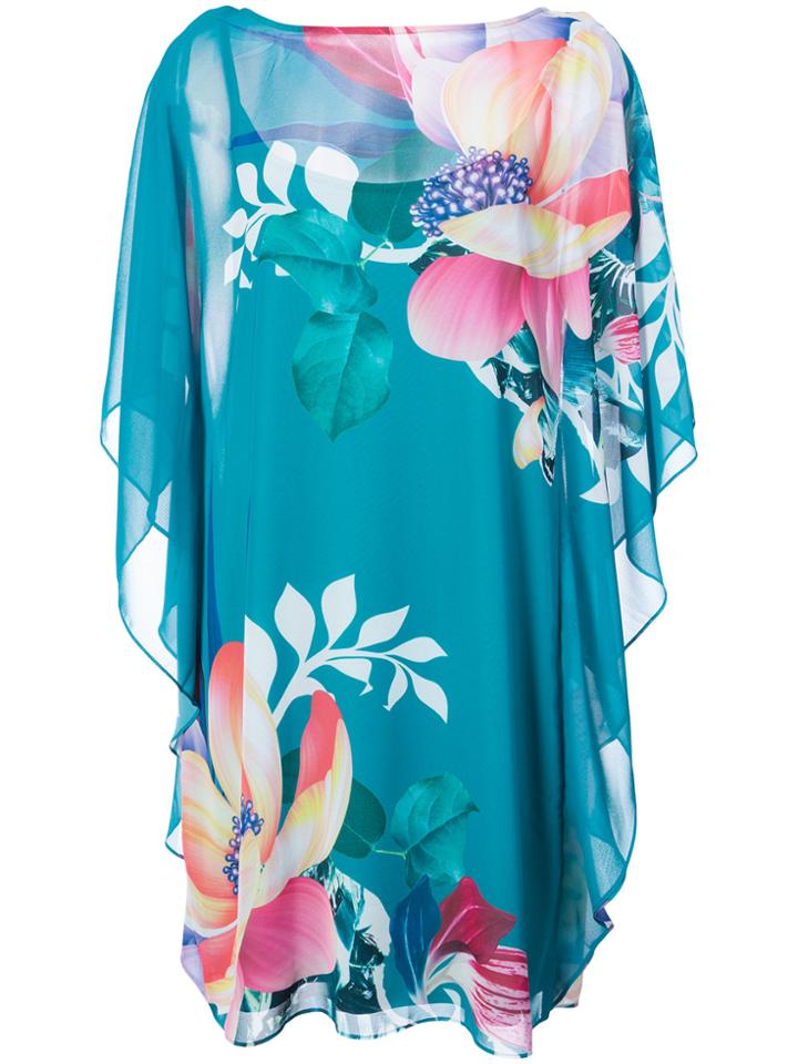Trina Turk Floral Mini Shift Dress - Blue