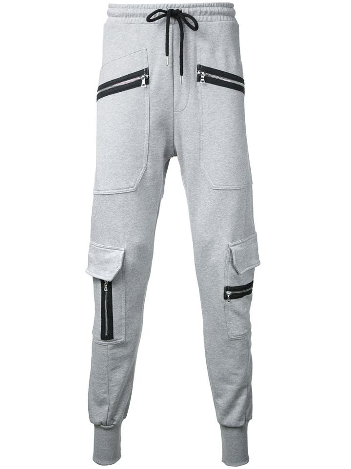 Markus Lupfer Zip Pocket Track Pants, Men's, Size: Large, Grey, Cotton