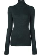 Barbara Bui Roll Neck Ribbed Pullover, Women's, Size: Medium, Grey, Wool