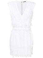 Balmain Fringed Mini Dress - White