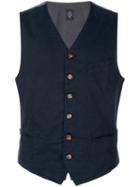 Eleventy - Buttoned Waistcoat - Men - Cotton/elastodiene - S, Blue, Cotton/elastodiene
