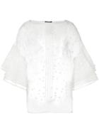 Les Copains - Sheer Blouse - Women - Silk - 4, White, Silk