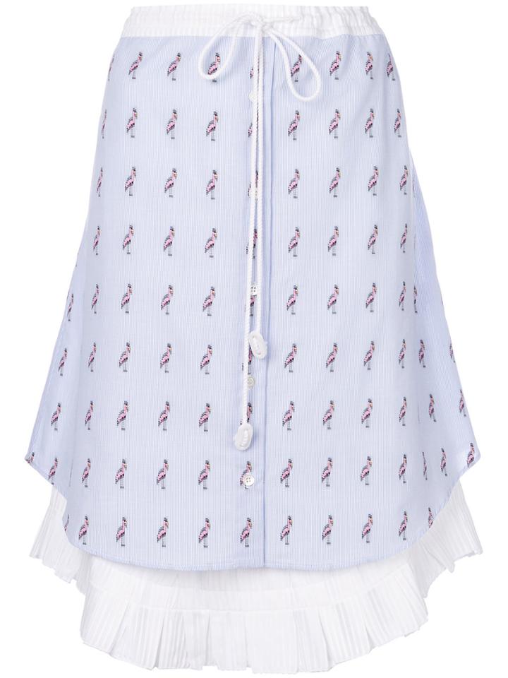 Jimi Roos Flamingo Print Skirt - Blue
