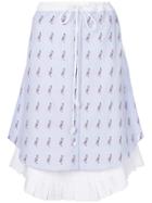 Jimi Roos Flamingo Print Skirt - Blue